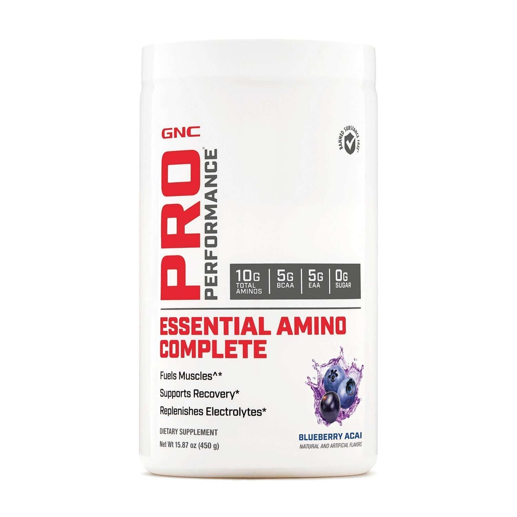 GNC Pro Performance Amino esencial completo, Blueberry Acai, 30 servicios
