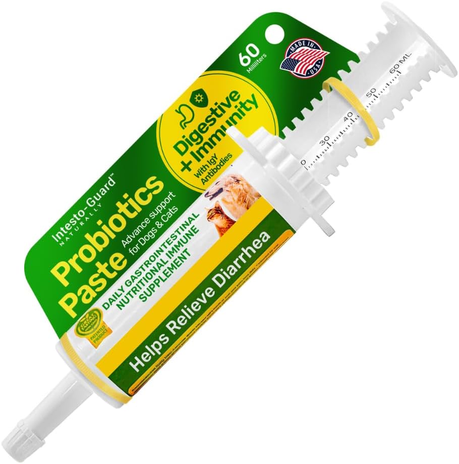 Probióticos Paste para Perros Prebiótico para Canino, Gut Support, & Immune Boost, Todo Natural con 1 billón por ML Incluye (MOS)+ Beta Glucans + D-Mannose, No Animal by-Products - 60ML Single Tube