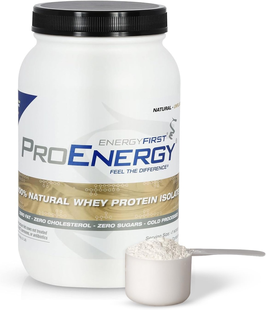 EnergyFirst Natural Grass Fed Whey Protein Isolate Powder, Unflavored Protein Powder, ProEnergy Protein Shake for Meal Replacement " Post Workout Recovery, Non-GMO, Sugar " Gluten Gratis 36 Servings