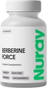 Nuray Berberine Force - Apoya la Salud Cognitiva, la Salud Gastrointestinal, la Salud Cardiovascular y Ayuda a Mantener la Salud Metabólica - con Folate, R-Alpha Lipoic Acid - 60 Cuenta - 500 mg
