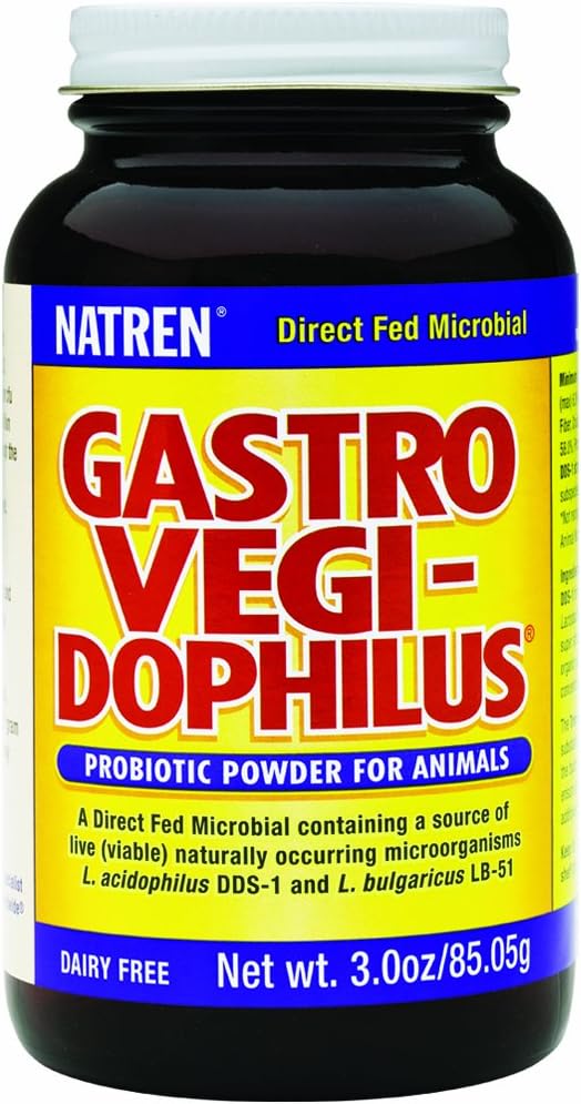 Natren Gastro Vegi-Dophilus Salud intestinal y Digestión Sin lácteos Polvo Probiótico para Animales, 3.0oz