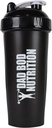 Dad Bod Nutrition Funny Protein Shaker Bottle 28 Ounce Water Cup (Black Lid)
