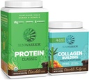 Sunwarrior Classic Vegan Protein Powder ← Plant-Based 30 Servings, Chocolate &amp; Collagen Building Powder Hyaluronic Acid TEN 20 Servings, Chocolate Flavored