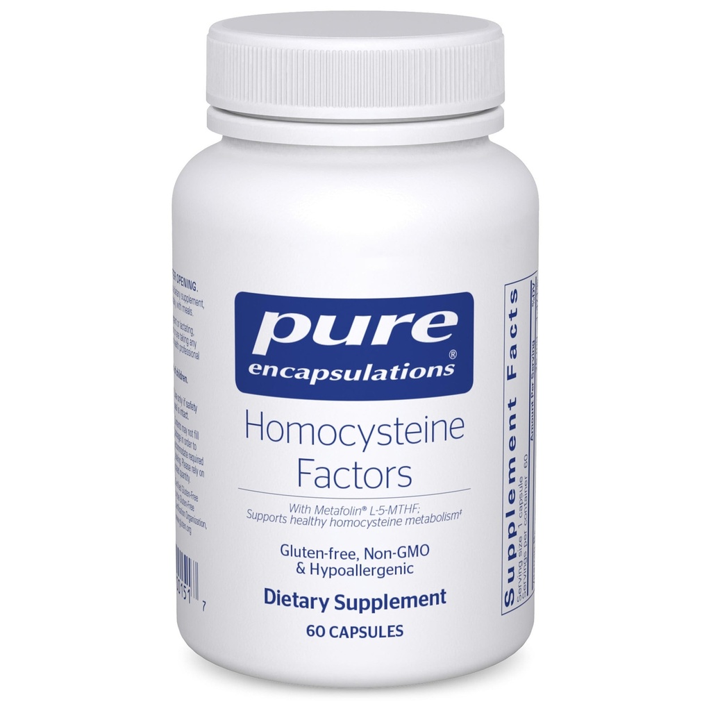 Pure Encapsulations Homocysteine Factors ← Suplemento para apoyar los niveles normales de Homocysteine y la salud cardiovascular*