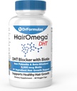 DrFormulas HairOmega DHT Blocker Biotin 5000 mcg Vitaminas para el Crecimiento del Pelo Suplemento Silencioso Píldoras para Mujeres y Hombres, 30 Day Supply
