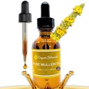 Aceite de Mullein Orgánica Pura - Abastecimientos de aceite de Mullein Orgánica - Solución de cuidado de oído natural para Earaches, Tinnitus y Niños - Extracto de hierba Mullein Líquido para calmante (2 oz)