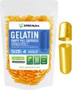 XPRS Nutra Size 4 Empty Capsules - 100 Cuentas Pequeños Empty Gelatin Capsules - Pills DIY Capsule Filling - Fillable Pure Bovine Pill Gel Caps for Do-It-Yourself Supplements (Gold)