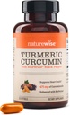 NatureWise Turmeric Curcumin 500mg con Black Pepper Softgels - Extra Strength, Enhanced Absorption - 95% Curcuminoids " BioPerine for Immune Support - Gluten-Free, Non-GMO - 30 Count[1-Month Supply]