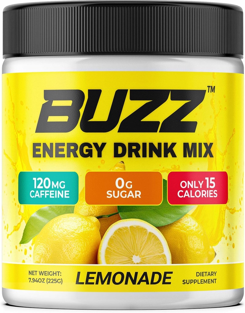 Mañana Buzz Energy Drink Powder - Energy Boost - Sugar-Free Energy with Antioxidants - Morning Kick and Sports Nutrition Endurance Product - 30 Servings, Lemonade, 8 Ounces
