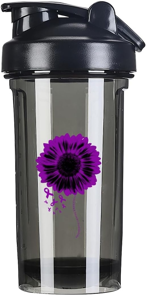 Pancreatic Cancer Awareness 18 Ounce Shaker Bottle Drink Mixer Leak-proof Pre Workout Protein Shakes Meal Replacement Shakes Bottles 500ML/18 Oz Black&-1&-1-1