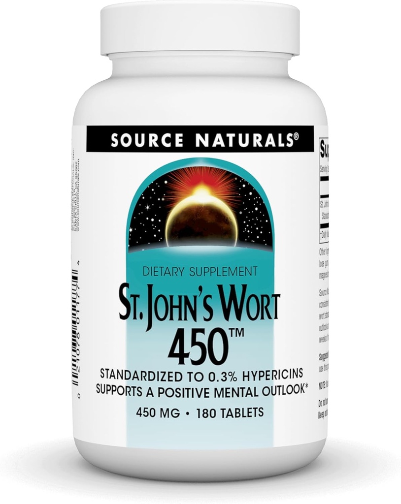Fuente Naturals St. John's Wort 450 mg Admite un Positivo Mental Outlook - 180 Tablets