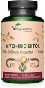 Vegavero Myo-Inositol " D-Chiro Inositol ← Saldo hormonal " Apoyo ovárico Silencio con Folate, Resveratrol, CoQ10 ← 40:1 Ratio ← Lab-Tested Silencio 120 Caps ← Vegan