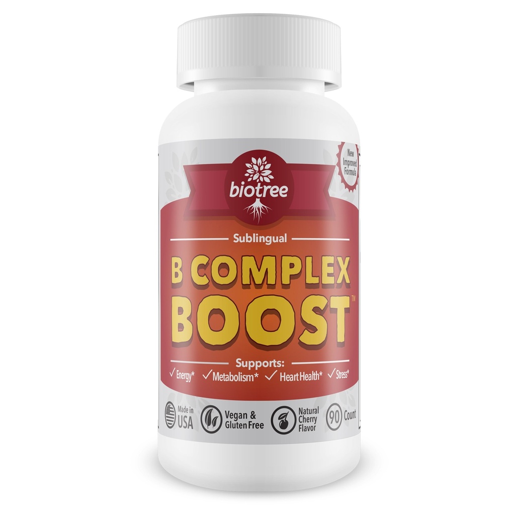 Vitamina B12 Sublingual B Complejo Energía Píldora B12 Metilcobalamina B6 Biotina & ácido fólico Energía natural apoya Metabolismo Corazón Salud &amp; Estrés Gran sabor a cerezas! 100% Caffeine Gratis -