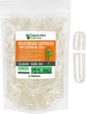 XPRS Nutra Size 00 Empty Vegan Capsules - 500 Conteo de cápsulas de verduras claras para aceites esenciales - Empty Vegetable Caps - DIY Filling Works with Most Oil