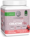 Sunwarrior Creatina for Women Monohydrate Powder Micronized Pre Workout Recuperación Suplemento Soporte Muscle Building Strength Training Cognition ← Vegan y Mezcla fácilmente 50 Servimientos, Raspberry Lemonade