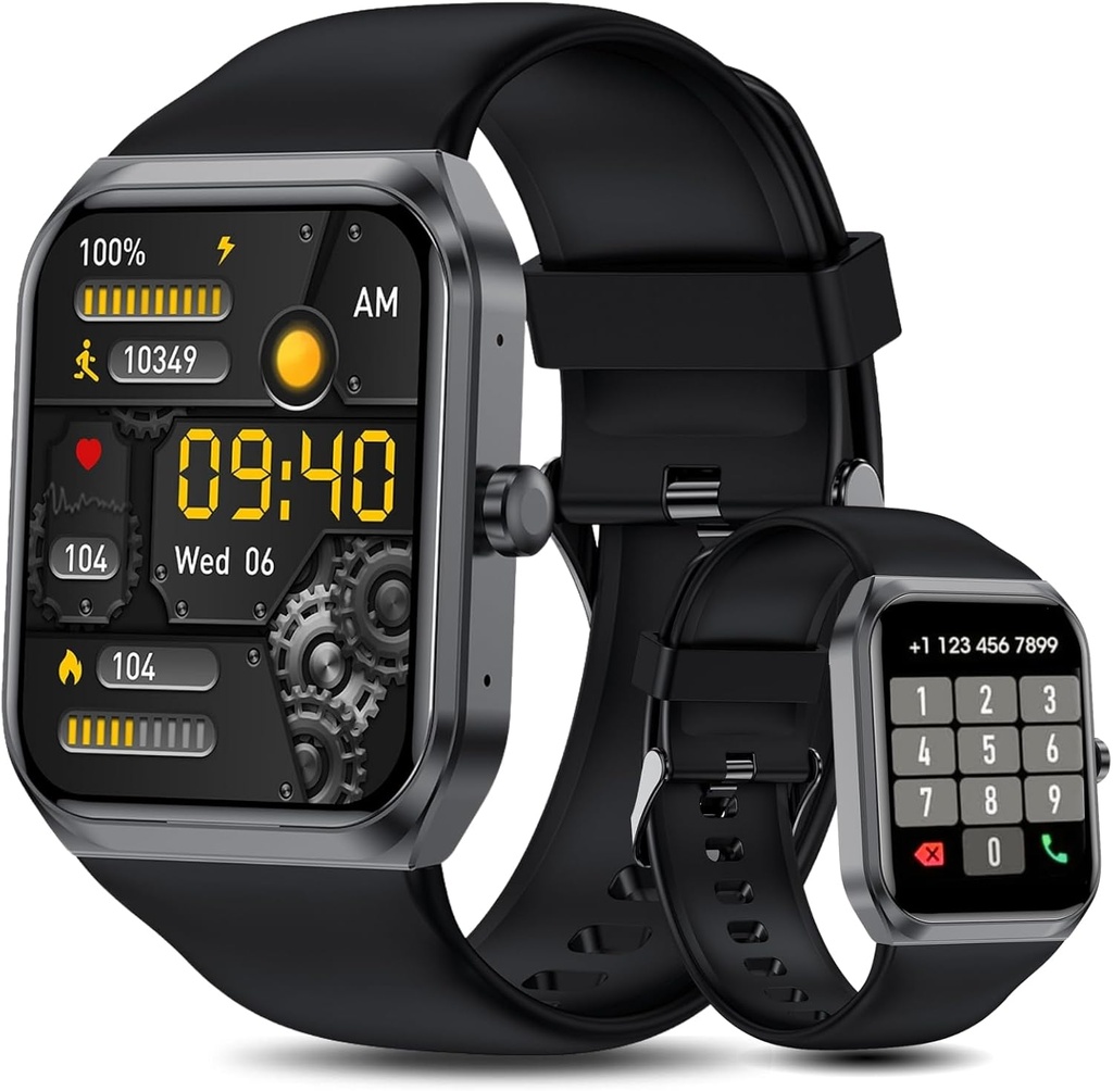 Smart Watches for Men Women (Answer Make Call), 1.95" Fitness Watch with Blood Oxygen Heart Rate Sleep Monitor, 100+ Sports IP68 Waterproof Fitness Watch for Android iOS Phones