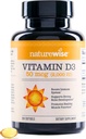 NatureWise Vitamin D3 2000iu (50 mcg) Suministro de 200 días para soporte inmunitario, función muscular saludable y salud ósea - no GMO, sin gluten en aceite de oliva virgen extra orgánico, (Mini Softgel), 200 Conde