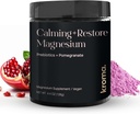Kroma Calming + Restaurar Magnesium Powder – Magnesium Citrate con L-Theanine para la relajación, Sleep Cycle &amp; Digestive Support – Muscle Recovery Suplemento – Pomegranate Flavor – 4.4 oz, 30 Servings
