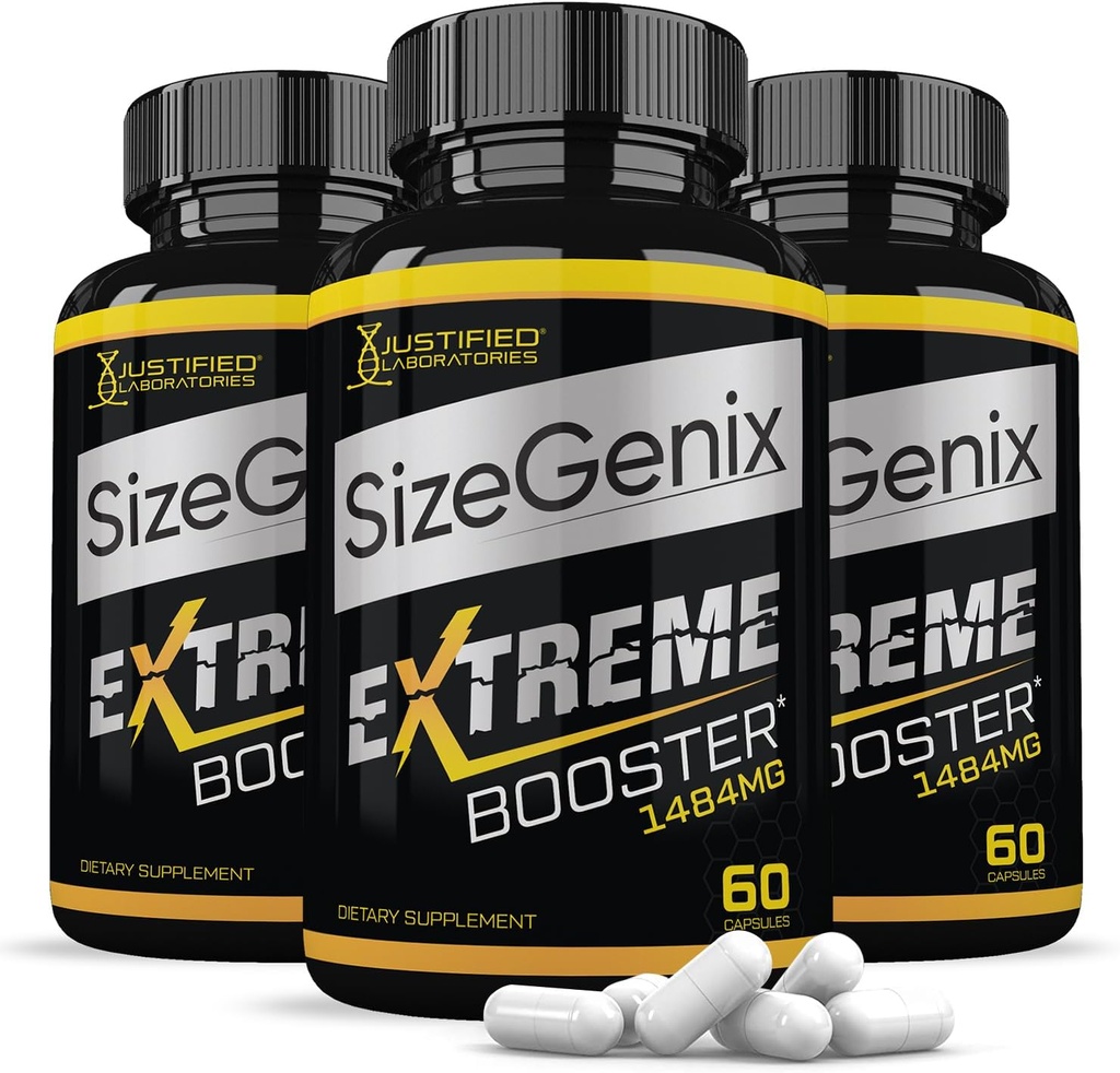 Justified Laboratories (3 Pack) Sizegenix Men’s Health Supplement 1484mg180 Capsules