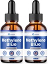 (2 Pack) Metileno Azul 99.99% - Fórmula Oficial - Metileno Blue Liquid Drops Advanced Strength, Aumento de la absorción, Metileno Blue Suplemento Liquid Powder Compare to Pharmaceutical Grade (4oz)