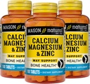 Magnesio de calcio natural Mason " Zinc " , 300, Suministro de datos, soporta la salud de huesos normales " , 3 Pack