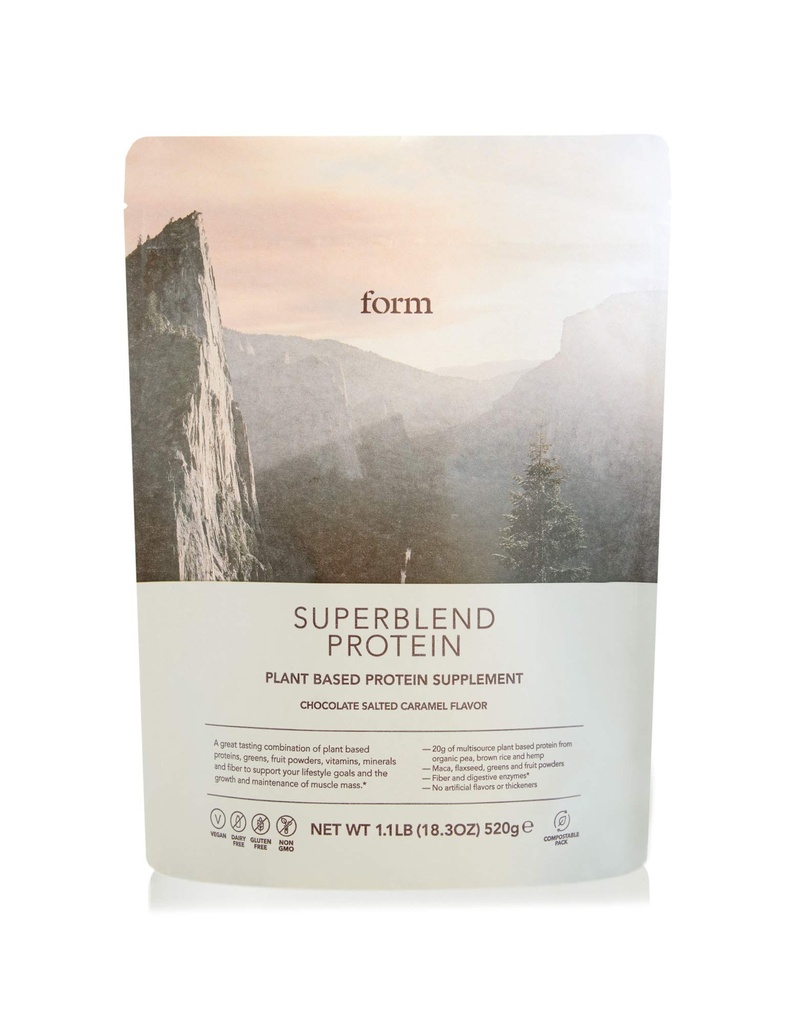 Form Superblend Protein - Vegan Protein Powder with Superfoods, Vitamins and Minerals - 20g of Plant Based Protein per Serving (Chocolate Salted Caramel)