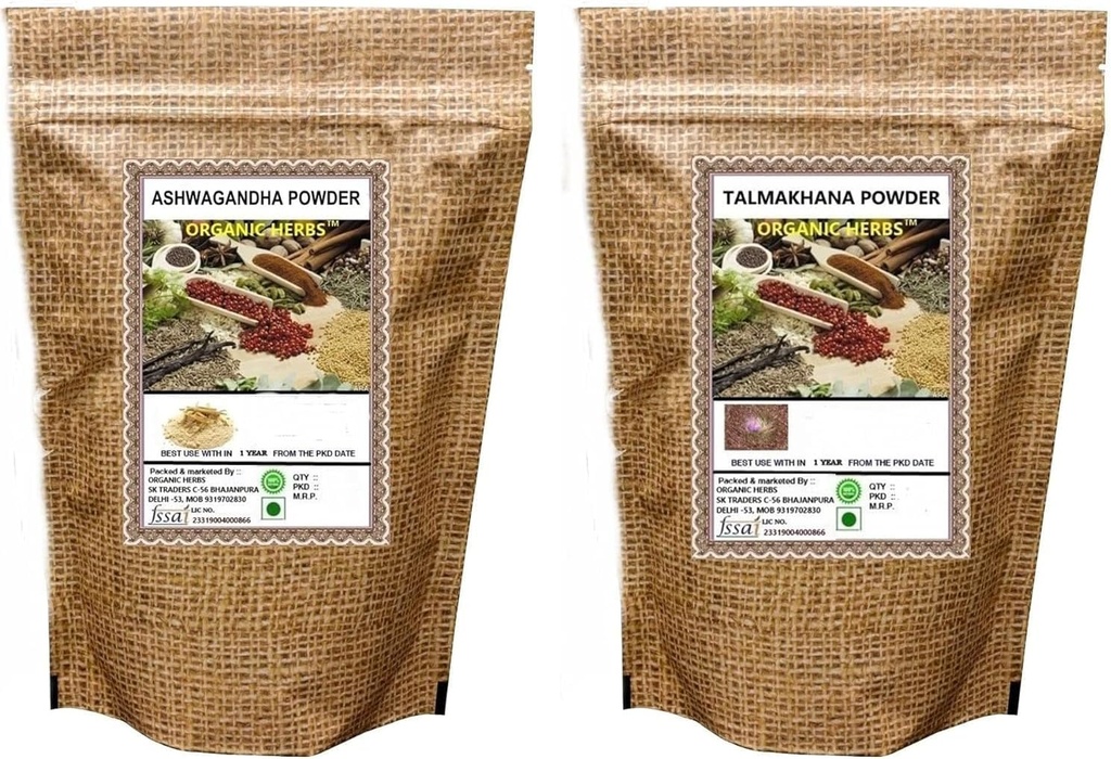 ATS ASHWAGANDHA,TALMAKHANA Powder (50 GM cada uno)