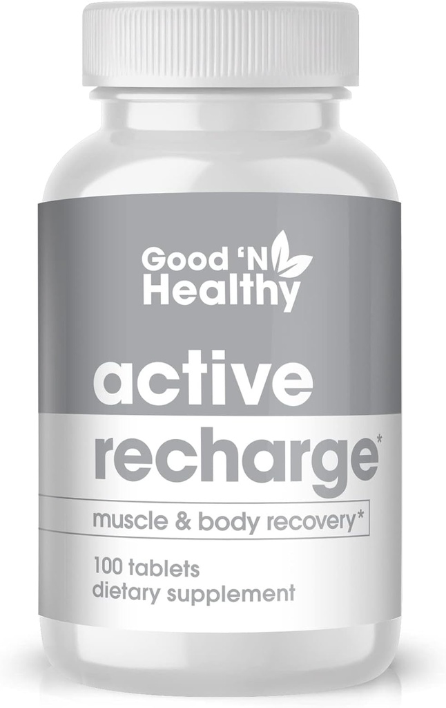 BUENO 'N HEALTHY - Suplemento de magnesio para mejorar la función muscular y un corazón saludable, recarga activa, 100 tabletas