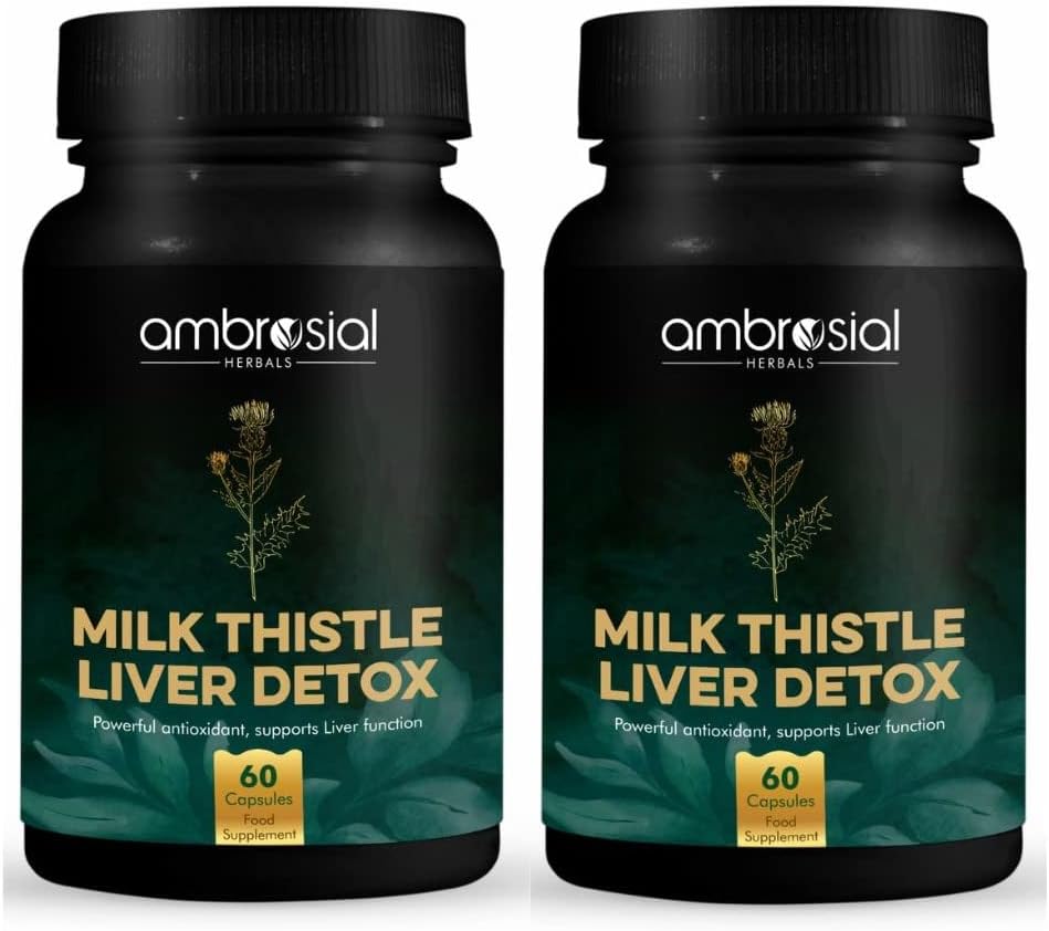 AMBROSIAL Milk Thistle Capsules - Pack de 2-120 cápsulas