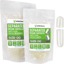XPRS Nutra Vegan Talla 00 cápsulas separadas - 500 conde de alta calidad transparente cápsulas vacías separadas en bolsas - 00 pastillas vacío para relleno de suplementos de bricolaje