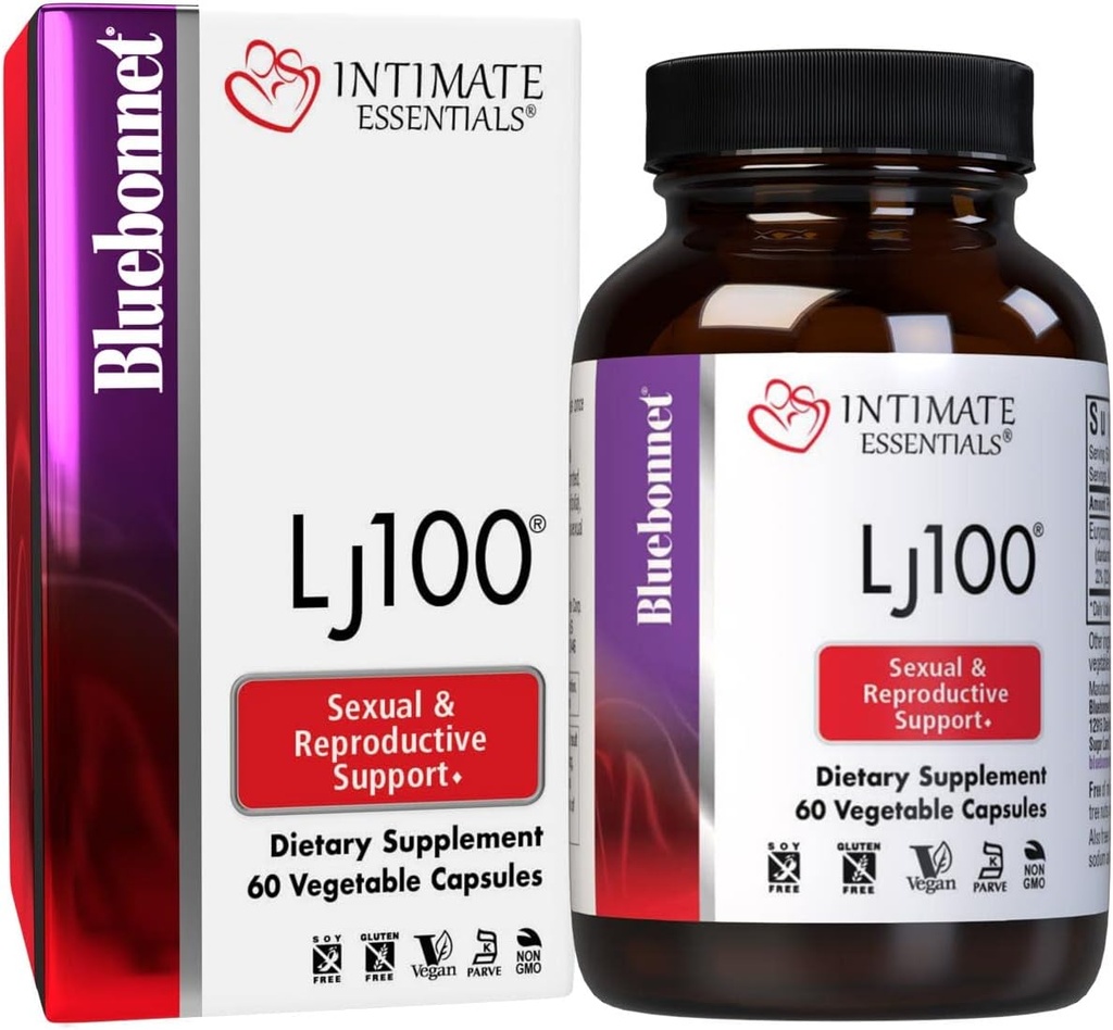 Bluebonnet Nutrition Intimate Essentials LJ100, Soy-Free, Gluten-Free, Dairy-Free, Kosher Certified, Vegan, 60 Capsules, 30 Servings