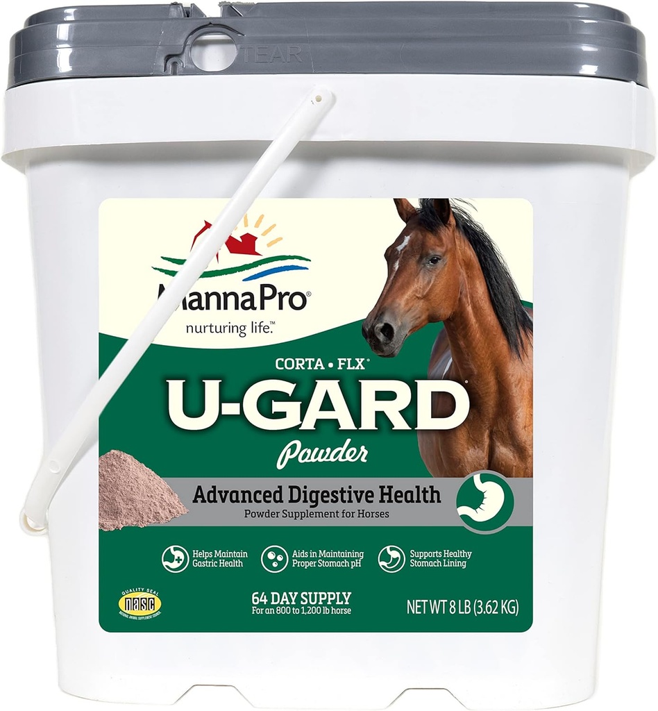 Corta-Flx U-Gard Powder, Equine Digestive Supplement to Maintain Gastric Health, Helps Prevent Ulcer Formation, Supplement for Horses, 8 LB