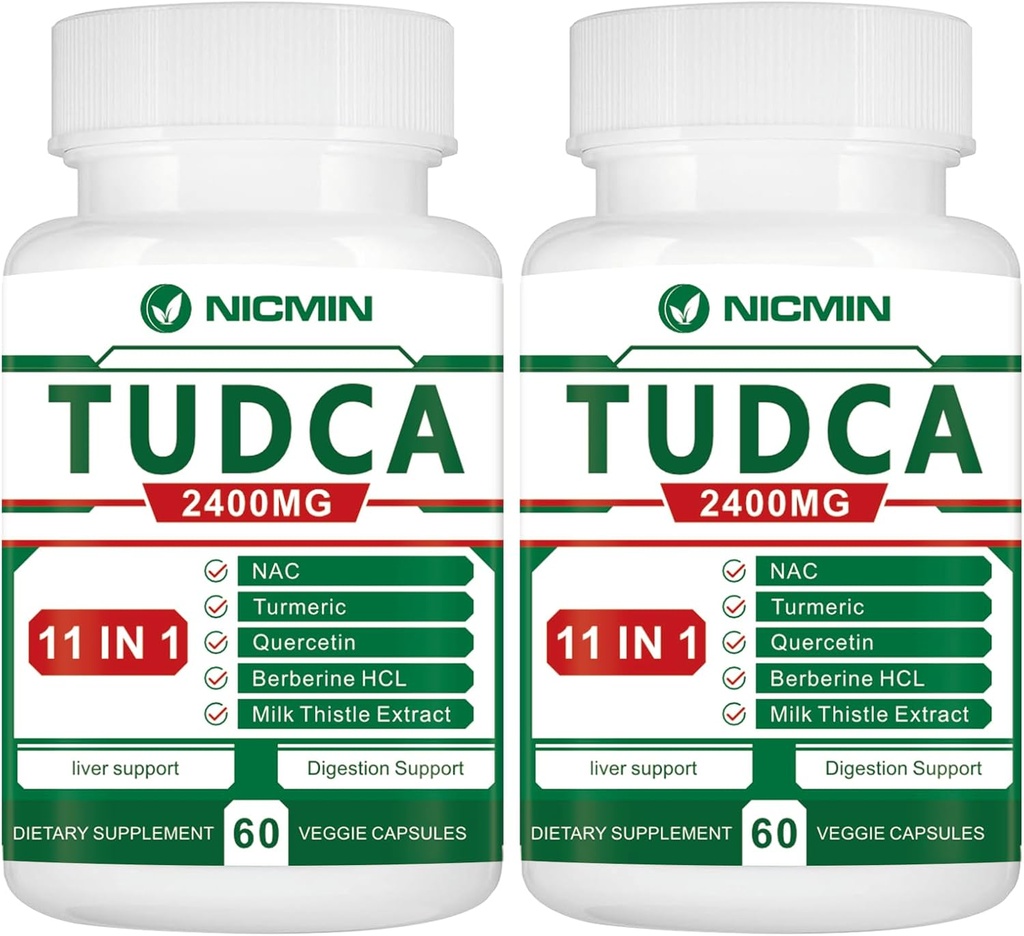 TUDCA Supplements 2400MG, Bile Salts Complex for Liver Detox & Gallbladder Cleanse, Anti-Aging for Men and Women, Digestive Health 120 Capsules