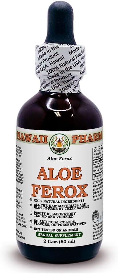 Aloe Alcohol-Free Liquid Extract, Aloe (Aloe Ferox) Leaf seco Glycerite Herbal Suplemento 2 oz