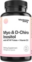 Myo-Inositol & D-Chiro Inositol Capsules con MTHF, Folate, Vitamina D TENIDO Apoyo a la Función Ovárica, Equilibrio hormonal, " Niveles Homocysteine ← Suplementos de Fertilidad para las Mujeres ANTE 360 Conteo 40:1 Ratio