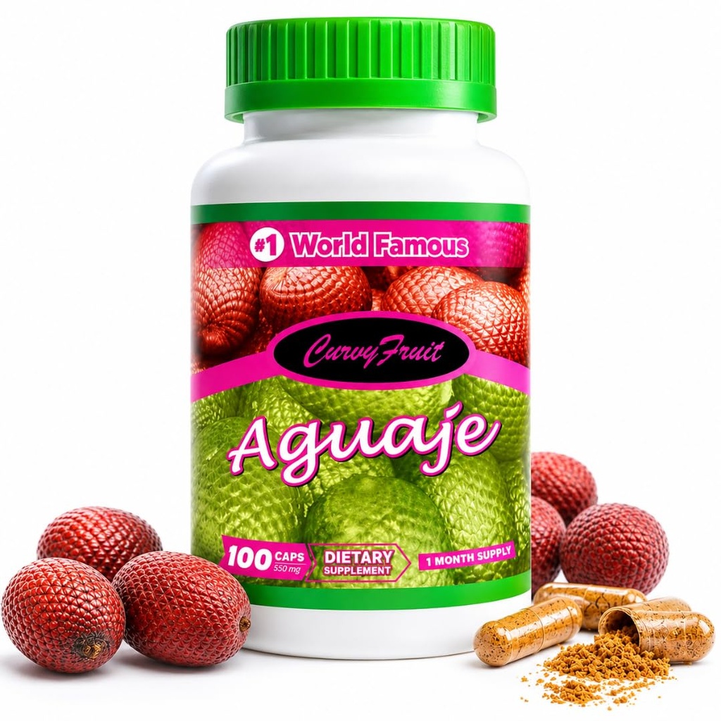 Curvas Naturales " Balance Hormonal – Aguaje Pills for Women by CurvyFruit – Booty, HIPS " Bust Support – 100 cápsulas Vegan – Alivio de la menopausia – Hecho en Perú