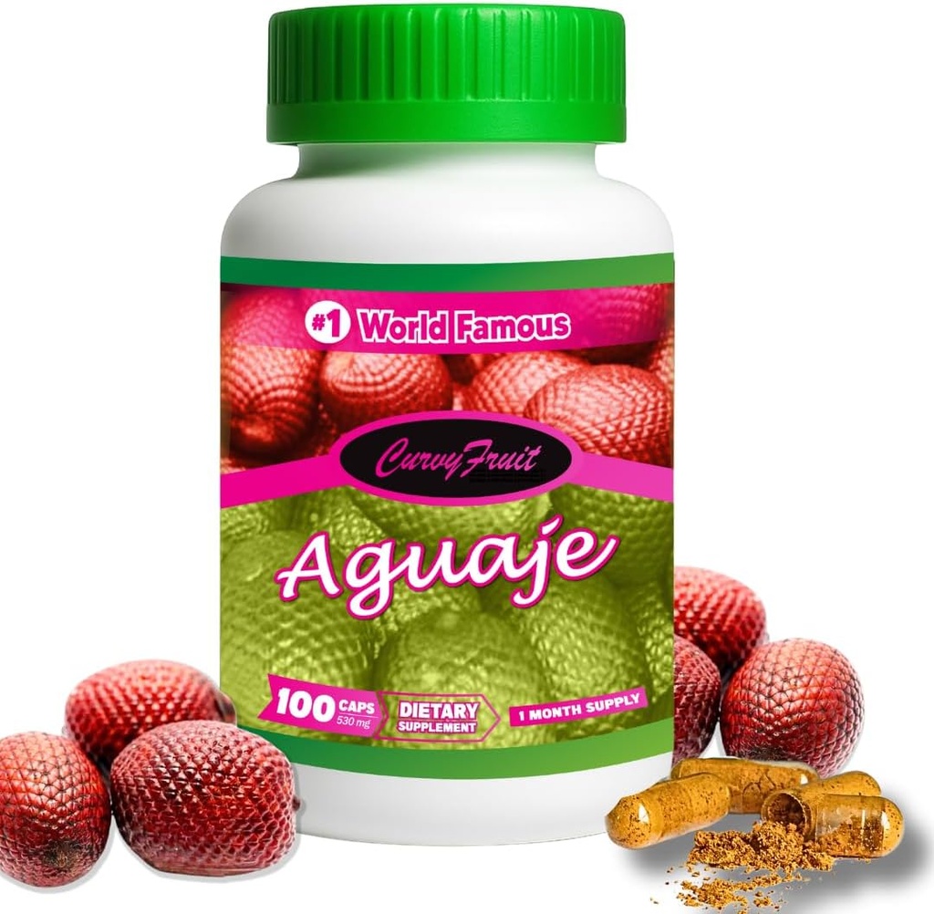 Curvas Naturales " Balance Hormonal – Aguaje Pills for Women by CurvyFruit – Booty, HIPS " Bust Support – 100 cápsulas Vegan – Alivio de la menopausia – Hecho en Perú