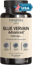 VINATURA Blue Vervain Avanzado con Ashwagandha - 1400mg por serv, Blue Vervain Capsules, Blue Vervain Tea Alternative, Brain Health, Stress Relief, Ashwagandha Supplements - 60 Capsules