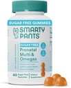 SmartyPants Prenatal Vitamins for Women, Sugar Free Multivitamin Gummies: Methylfolate, Omega 3 (ALA) Vitamina D3, C, Vitamina B12, B6, A, K & Zinc, Inositol, Erythritol Gratis, 60 Cuenta (20 Day Supply)