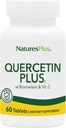 NaturalezasPlus Quercetina Plus con vitamina C " Bromelaina - 650 mg, 60 comprimidos vegetarianos - Sin gluten - 30 Actuaciones