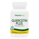 NaturalezasPlus Quercetina Plus con vitamina C " Bromelaina - 650 mg, 60 comprimidos vegetarianos - Sin gluten - 30 Actuaciones