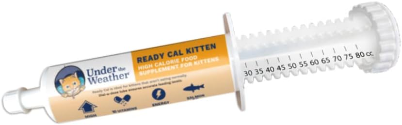 Under the Weather Pet | Ready Cal for Kitten | High Calorie Pet Nutritional Supplement for Weight Gain & Healthy Weight Maintenance | 10 Vitamins, 7 Minerals, Omega Fatty Acids & Carbohydrates | 80cc