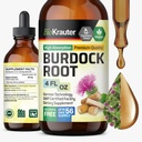 BIO KRAUTER Burdock Root Tincture - Antioxidante Apoyo Liquid Supplement - Burdock Root Extract - Alcohol y Azúcar Gratis - Vegan Drops 4 Fl.Oz.