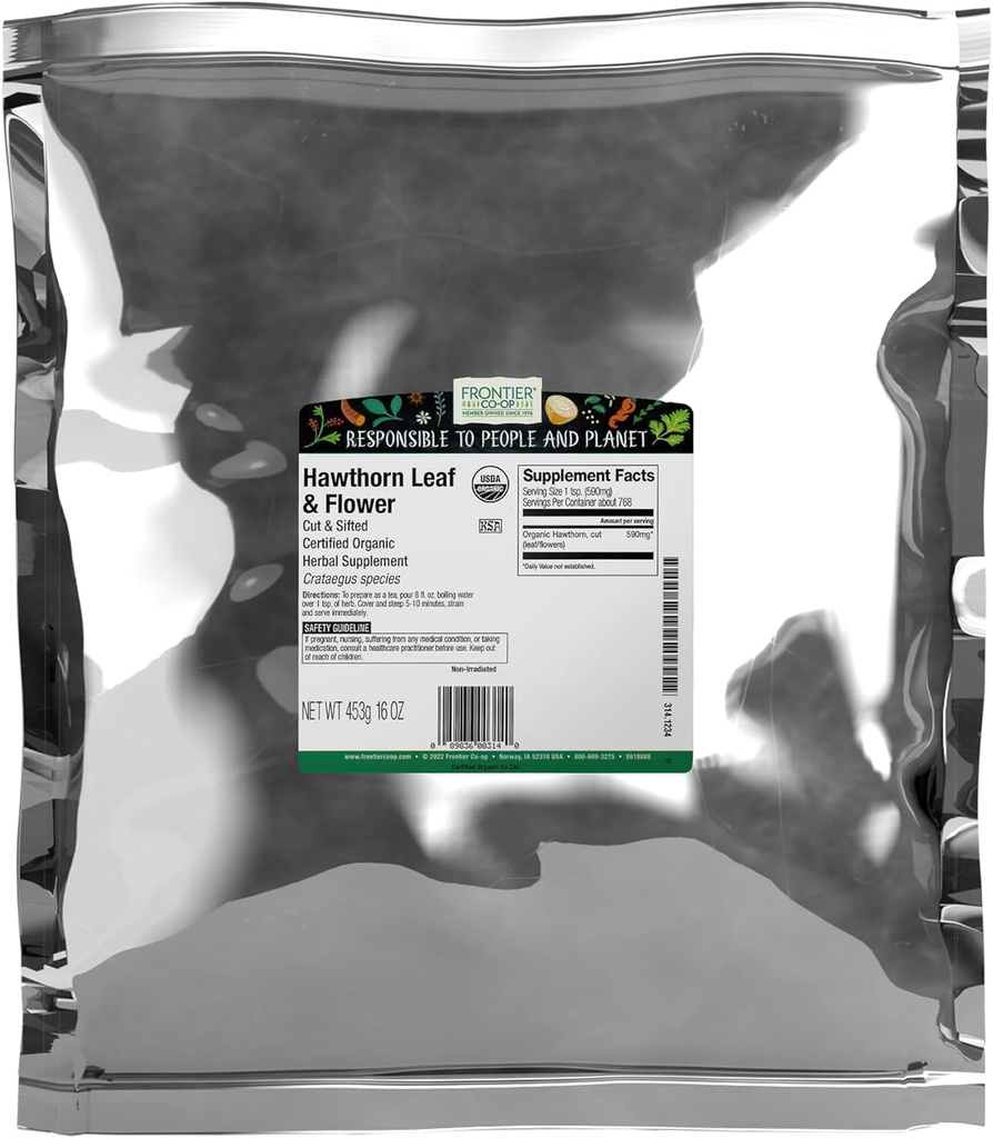 Frontier Co-op Organic Cut &amp; Sifted Hawthorn Herb 1lb