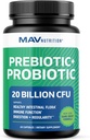 Prebióticos y Probióticos para Mujeres y Hombres Silenciosos Pre y Probióticos para Gut Health " Bloating Relief TEN Synbiotic with 20 Billion CFU Lactobacillus " Bifidobacterium TEN Shelf-Stable TEN Vegetarian TEN 60 Ct.