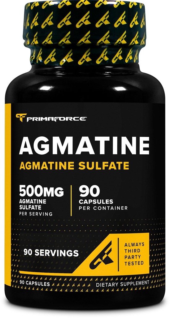 Primaforce Agmatine Sulfate 500mg, 90 cápsulas - Non-GMO, Gluten Free Supplement