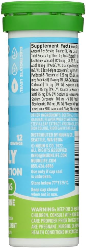 Vitaminas Nuun: Electrolito + Vitaminas Bebidas Tabletas, Tangerina Lime, 12 Conde (Pack of 4)