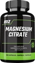 Citrato de magnesio 120mg + Vitamina B6 (P-5-P) 3mg, 120 cápsulas veganos, 4 meses de suministro, forma orgánica de magnesio - Sistema de soporte de fuerza de hueso y Nervous - por MZ