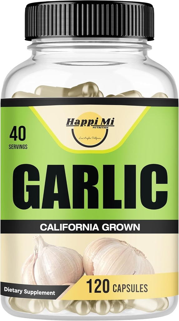 Cápsulas de ajo 2400mg - Hecho con ajo orgánico Bulbs, California US Grown - Natural Immune Support Suplemento 40 Day Supply
