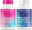 Pink Stork His and Hers Fertility Bundle: Fertility Supplements for Women, Fertility Supplements for Men, Fertility Prenatal Vitamina, Vitex, Inositol, Folate, Vitamina B6, 60 Capsules